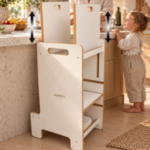 Kitchen Helper – „Super Safe+ bez otworów” Pomocnik kuchenny z podwójnymi zabezpieczeniami – 2 wsuwane blaty