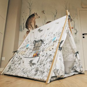 Namiot / domek TIPI (teepee) dla dzieci z lampką - Bambi Szary