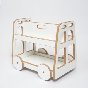 Mobilny regał na kółkach dla dzieci – Autobusik - Regał na książki lub przenośna biblioteczka